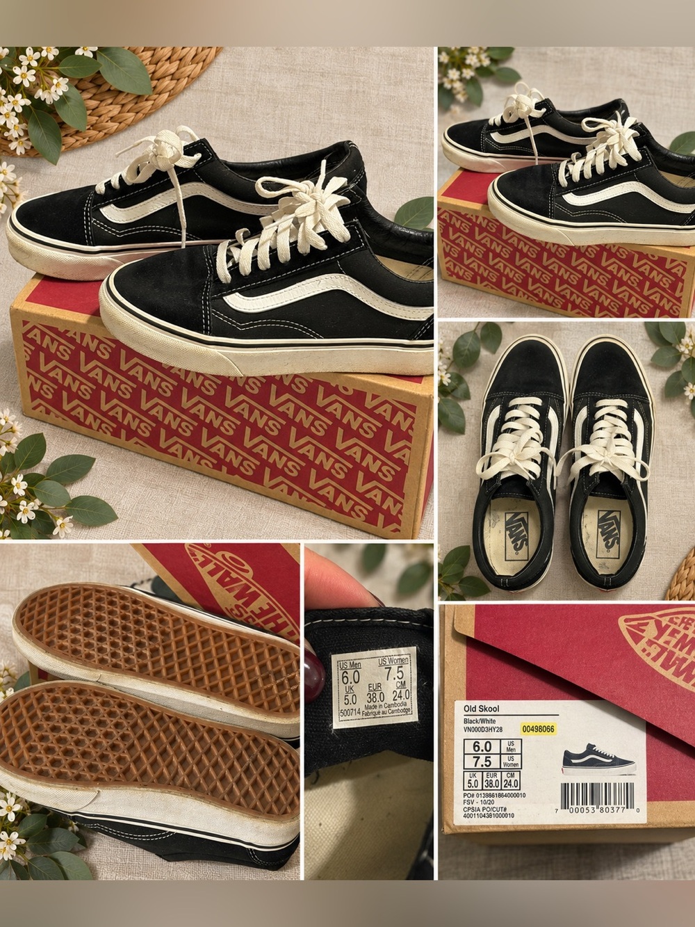 Vans Old Skool Black with White Stripe Low-Top Sneakers